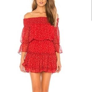 Misa Los Angeles Darla Floral Mini Dress in red size XS